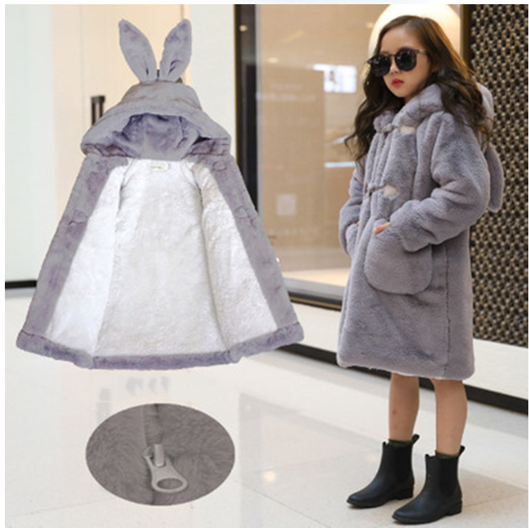 Thickened Faux Fur Coat For Big girls