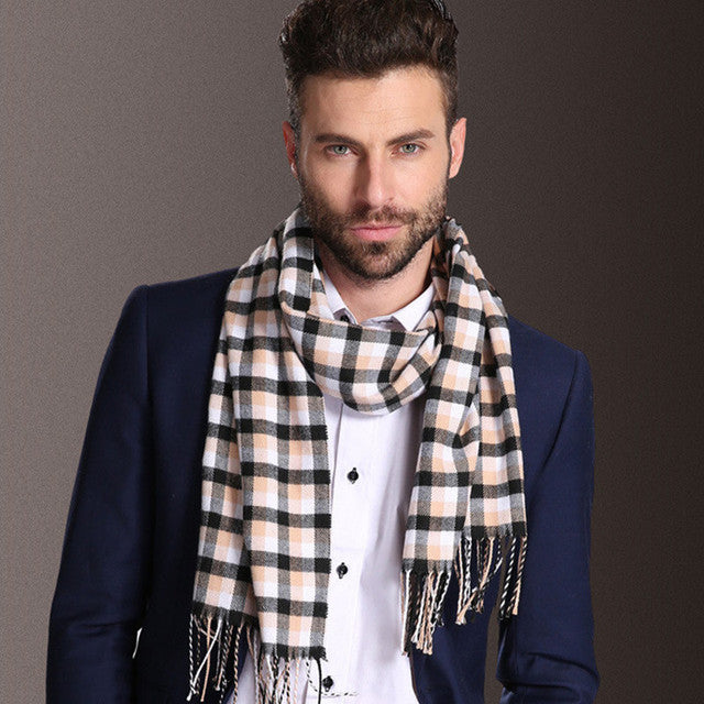 New Europe Fashion Shawl Scarves Men Winter Warm Tartan