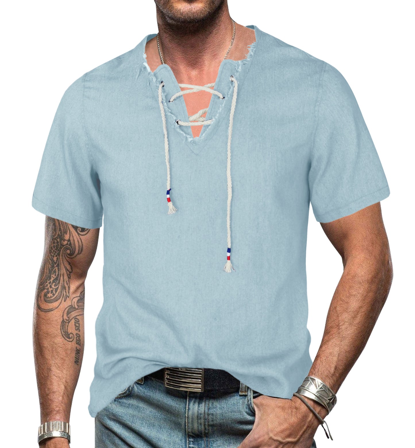 European And American Men's Denim Shirt