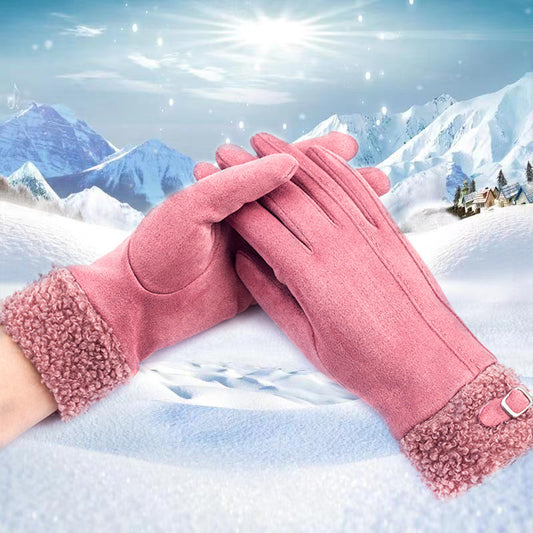 Warm Winter Touch Screen Riding Plus Velvet Thickening gloves for women