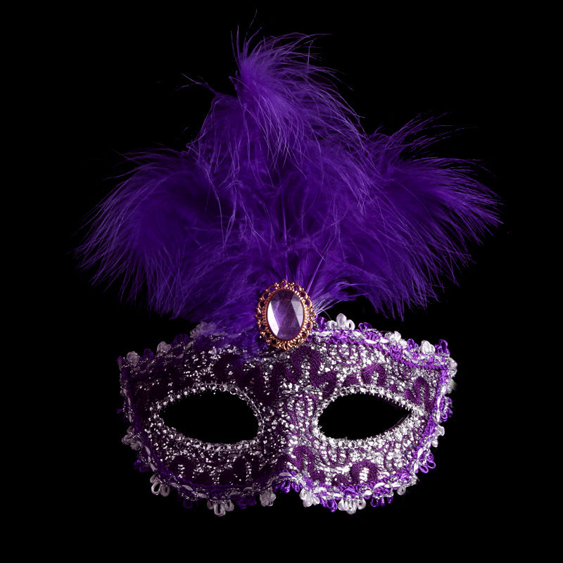 Leather Feather Mask Ball Party Mask