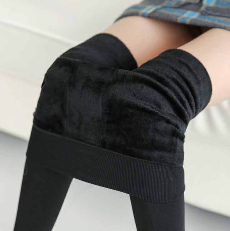 Plus Velvet Thickened Pearl Leggings For Women