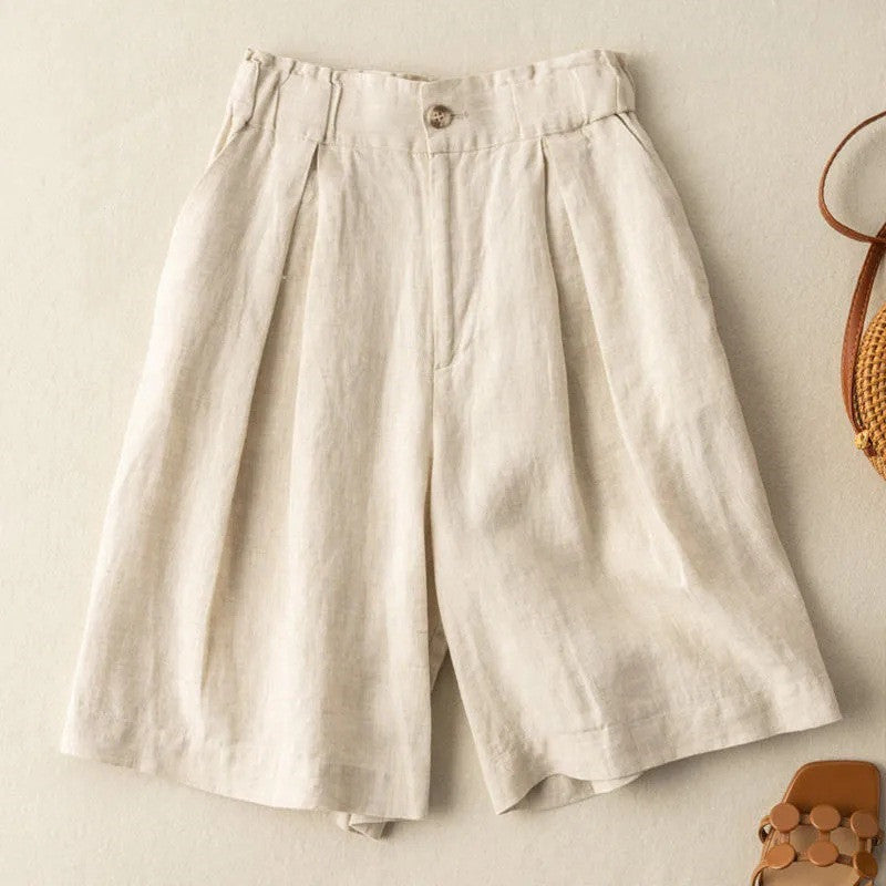 Fashion Personality Cotton Linen Thin Shorts For Women