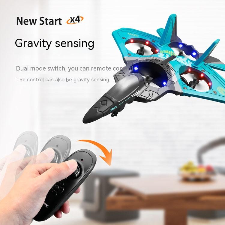 Children's Remote Control Aircraft V17 Fighter Drone Drop-resistant Foam Fixed Wing Glider Stunt Boy Toy