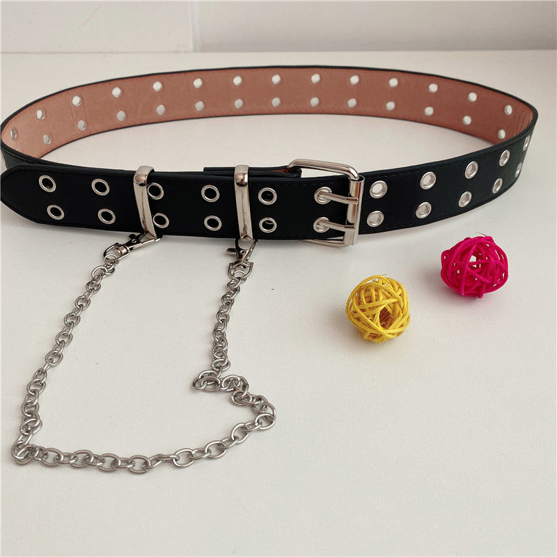 Double Row Perforated  Suit Belt for women