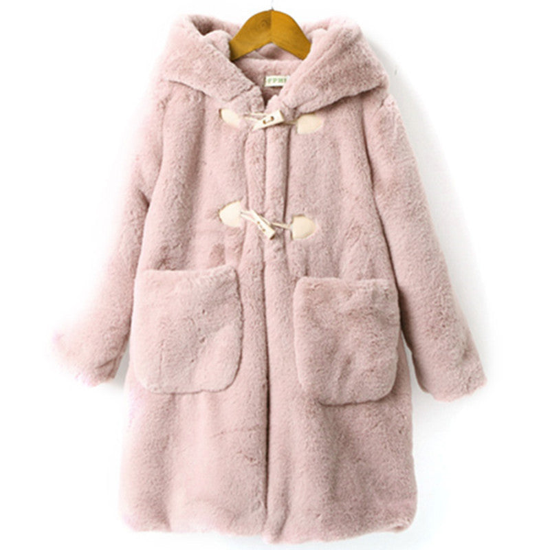 Thickened Faux Fur Coat For Big girls