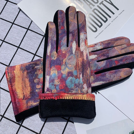 Autumn And Winter Fashion Trends Oil Painting Gloves for art laddies