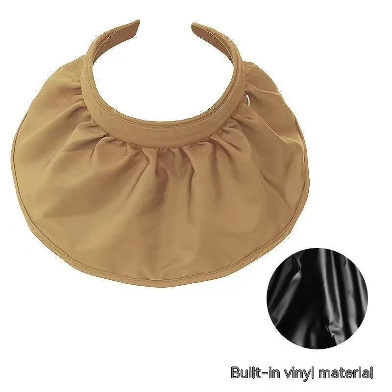 Vinyl Shell-like Bonnet Sunshade  Wide Brim Empty Top Cap for women