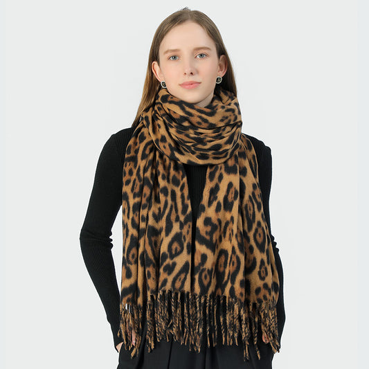 Leopard Print  and Comfortable Cashmere-like Shawl for women