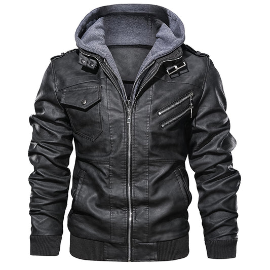 Hooded Leather Jackets For Men