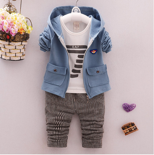 spring and autumn  zipper striped trousers suit for baby