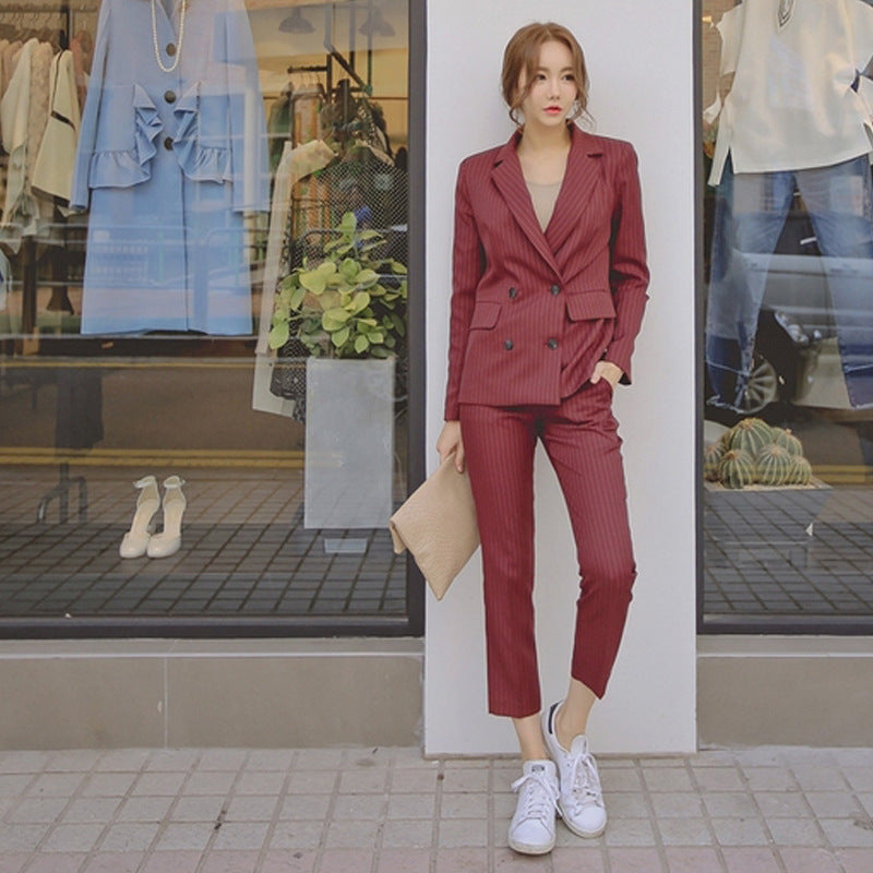 Striped small blazer for women