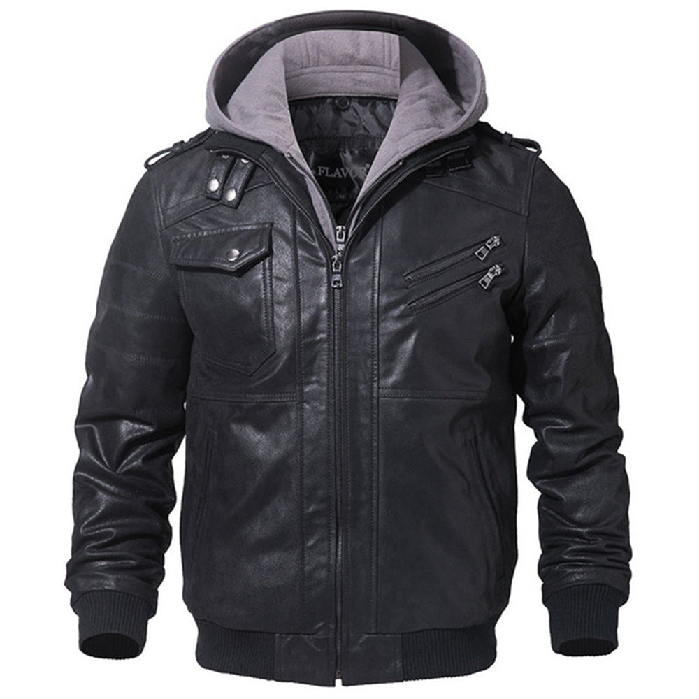 Slim Fit Leather Zipper Jackets For Men