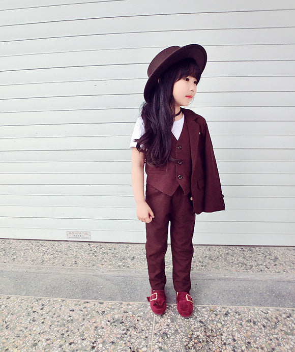 British and American  formal neutral Suit for Girls