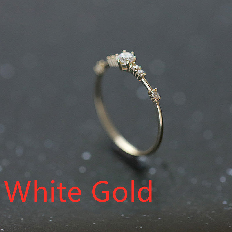 Female Niche Cooperized Silver Silver Zircon Ring