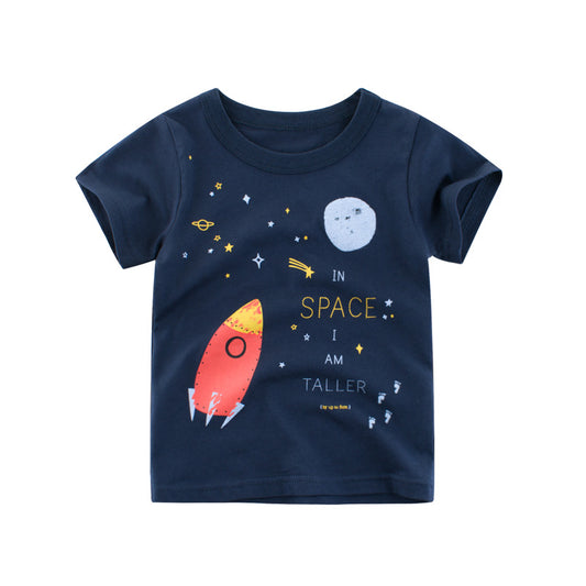 Children's rocket print T-shirt for kids