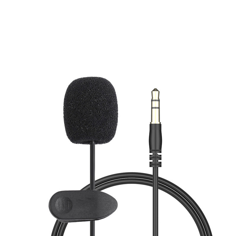 Compatible with Apple , Metal Lavalier One-point Two-amplifier Microphone Mini Live Recording Collar Clip Earphone Microphone