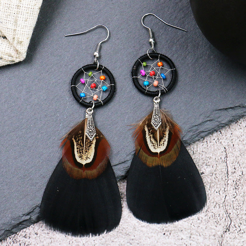 Feather earrings earrings popular celebrity earrings jewelry