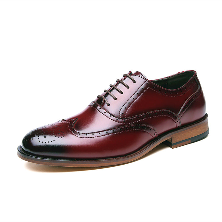 Formal leather shoes men's carved brogue men's shoes