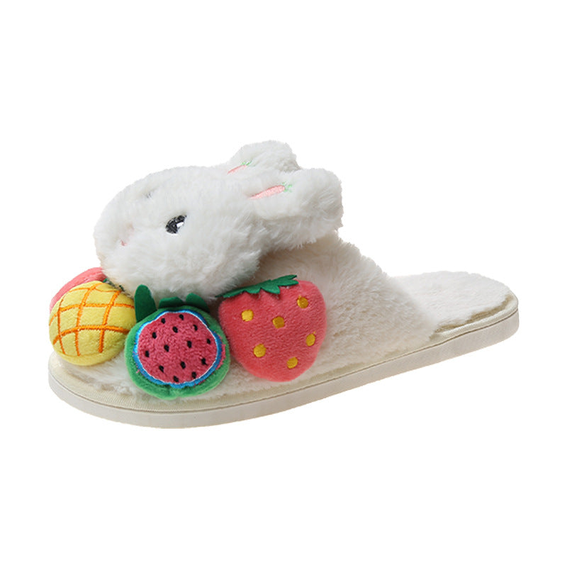 Plush  Home Indoor Heart slipper for girls