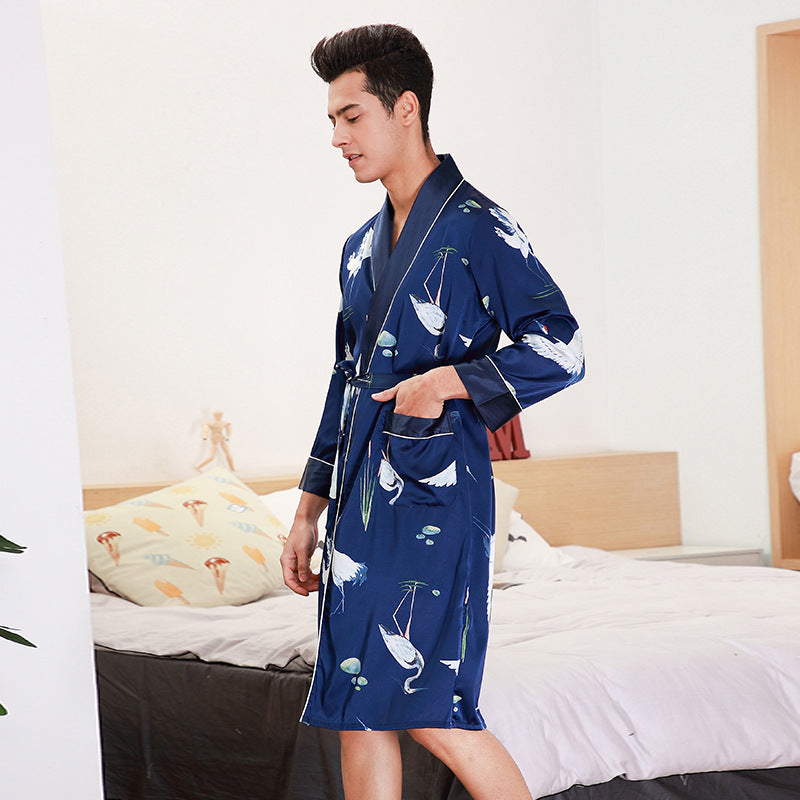 Long-Sleeved Nightgown For Men