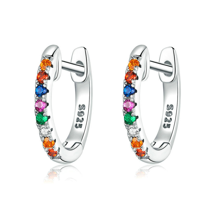 Zircon earrings three colors