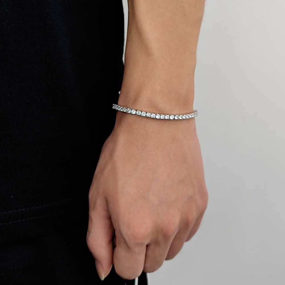 Single Row Diamond Tennis Chain Zircon Hip Hop Men's Bracelet Accessories