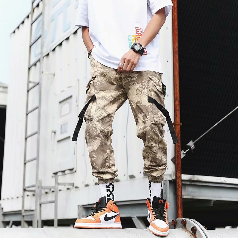 Loose Harem Camouflage Cargo Pants For Men