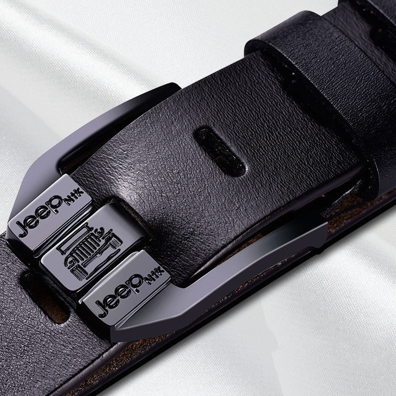 Men's leather pin buckle casual belt