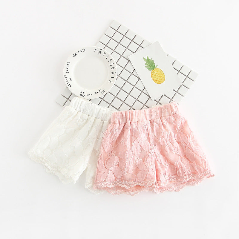 flower Lace shorts for girls