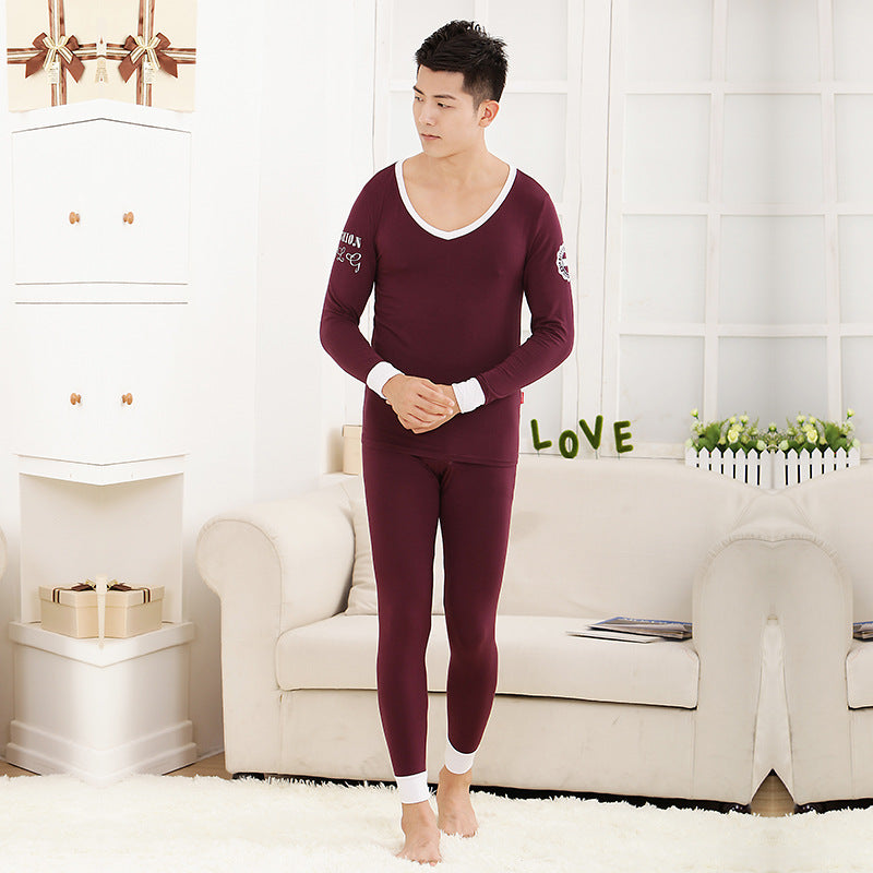 Tights Modal Basic Round Neck Thermal Set For Men