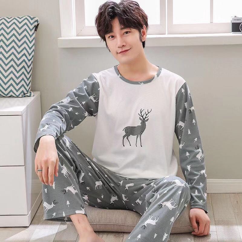 Home Wear Spring And Autumn Pajama Set For Men