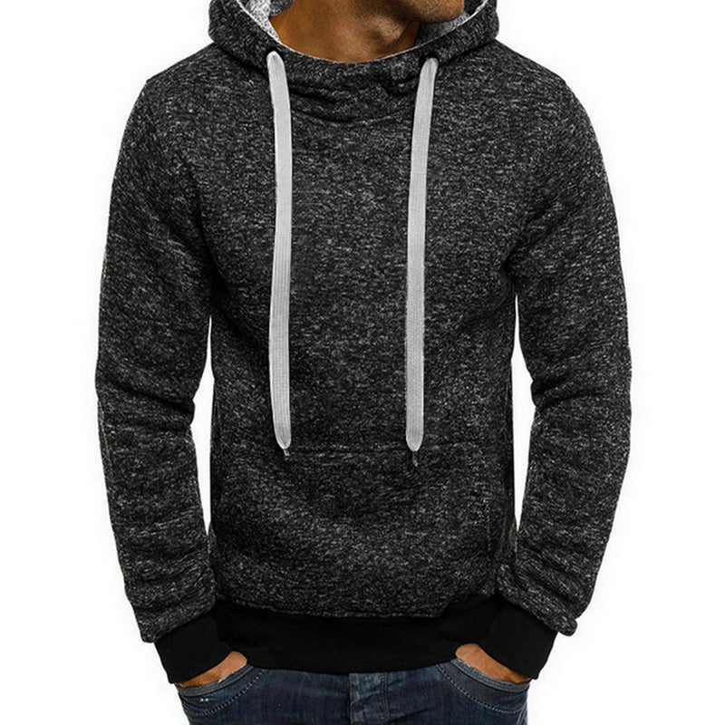 Two Tone Winter Solid Hoodies For Men