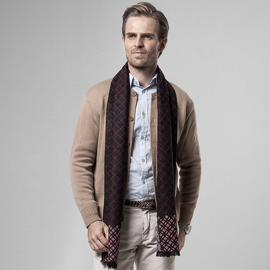 Ethnic classic plaid casual warm scarf