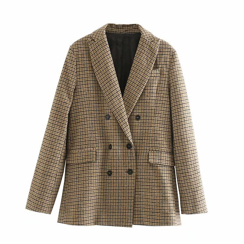 Fine Quality Winter Grid blazer For Girls