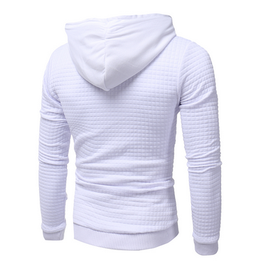 Square Pattern Quilted Classic Hoodies For Men