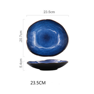 Western dishes household ceramic irregular flat plates