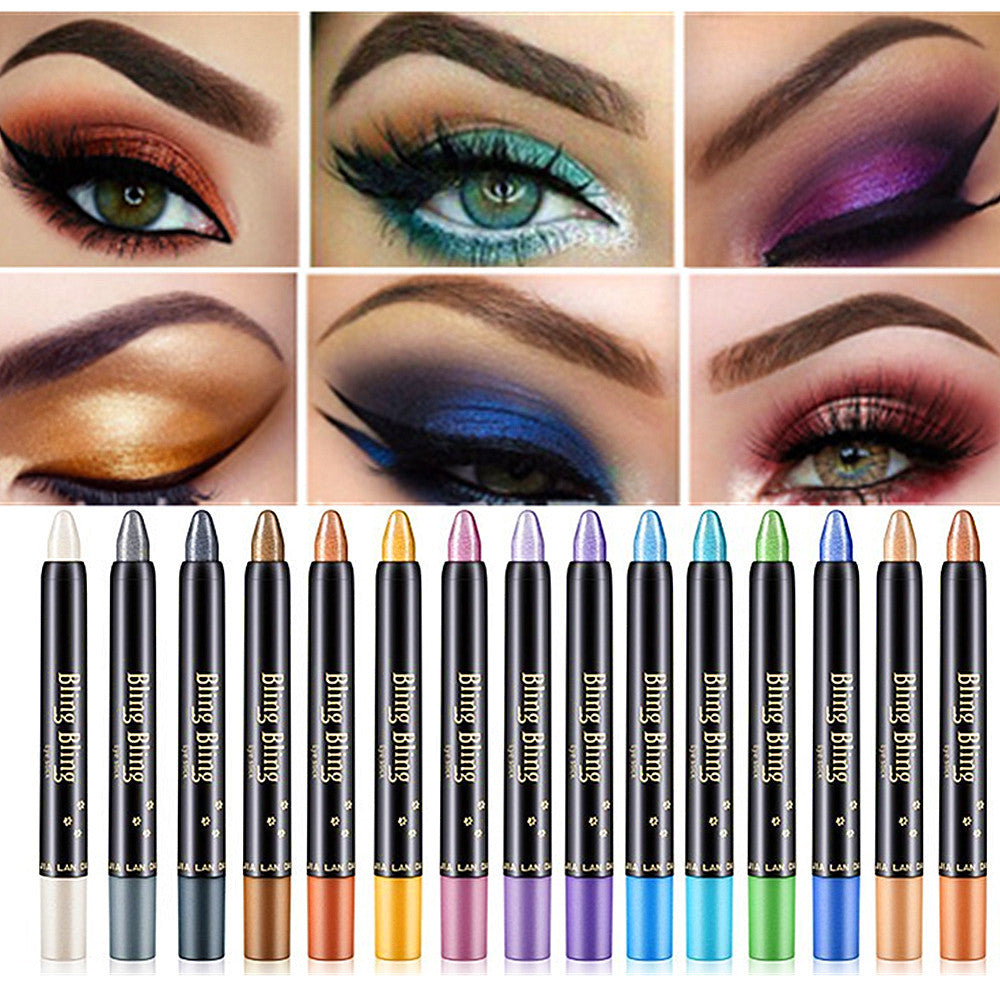 Pearlescent Silkworm Eyeshadow Pen Lasting Waterproof And Not Blooming Shiny Pearlescent Gel Pen 15 Color Eye Shadow Pen