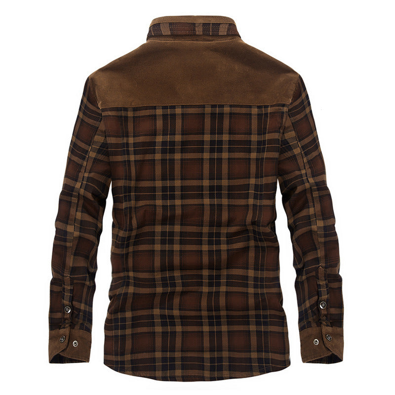 Pure Cotton Plaid Military Style Winter Jackets For Men