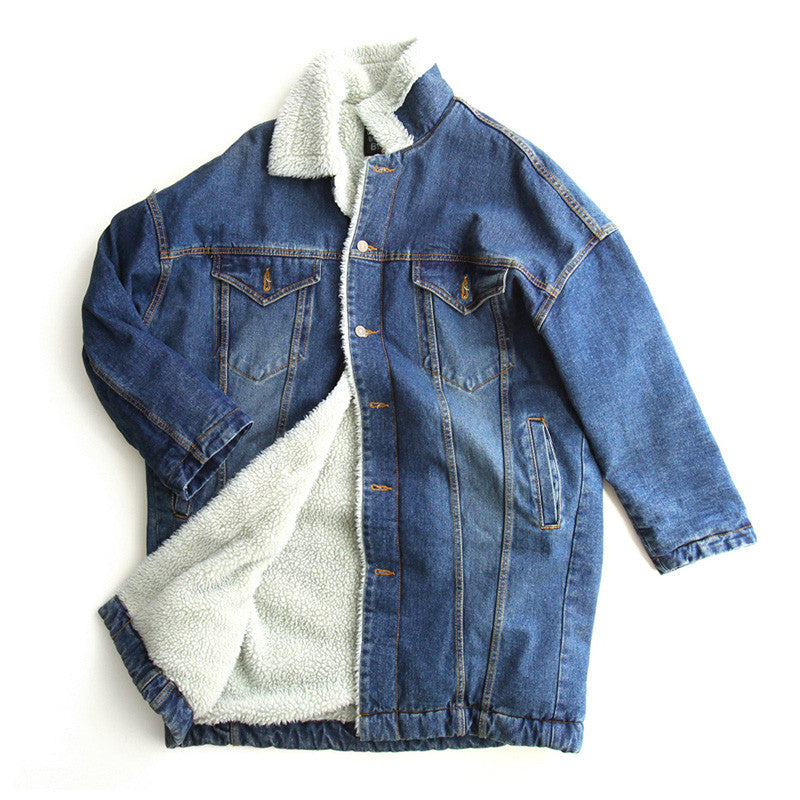 Warm Winter Denim Jacket Women