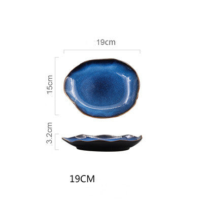 Western dishes household ceramic irregular flat plates