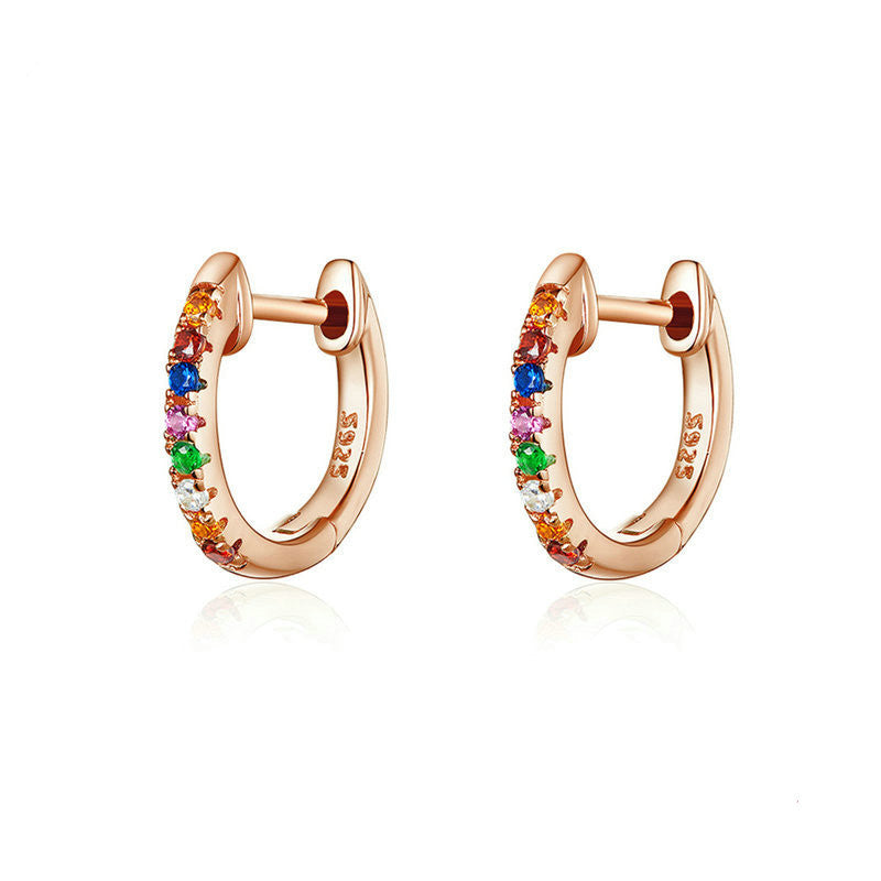 Zircon earrings three colors