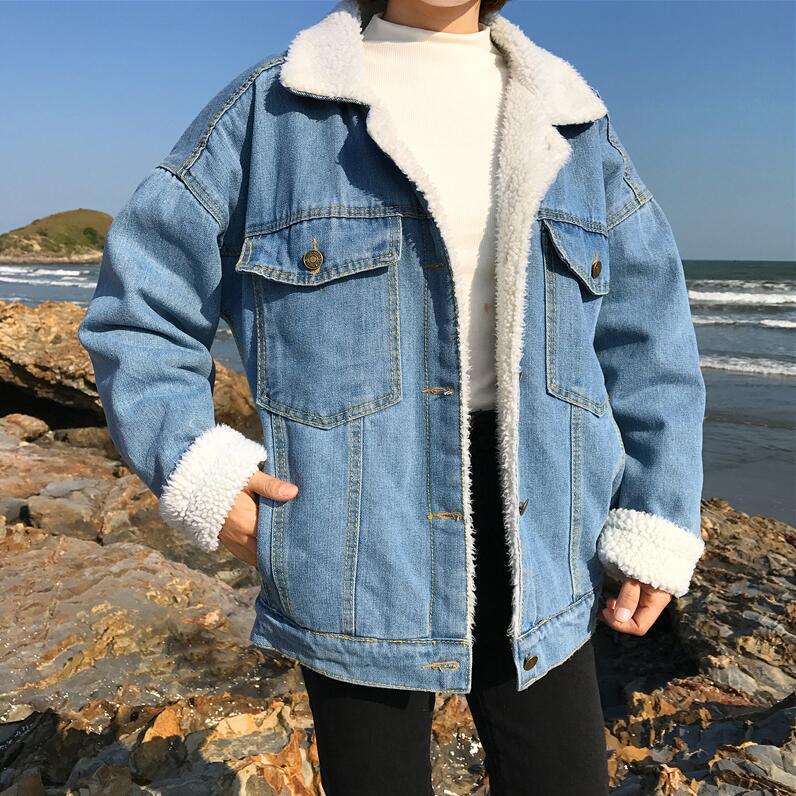 Casual Thick Warm Blue Student Style fashion jacket for women