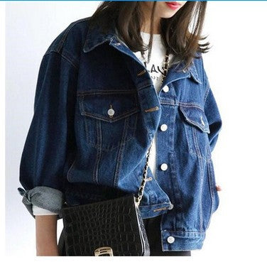 Casual Thick Warm Blue Student Style fashion jacket for women