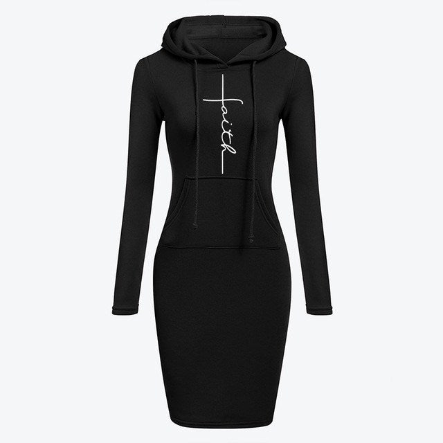 Long-sleeved Hoodies Dress For Women