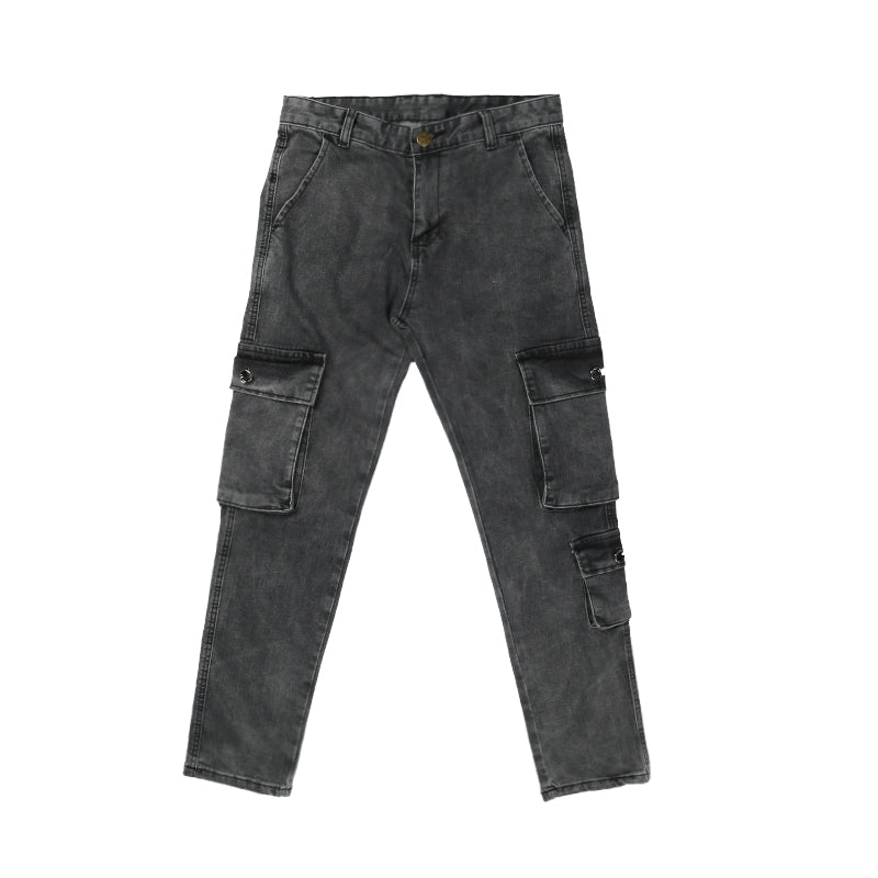 Washed Cargo Pants with Side Pockets For Men