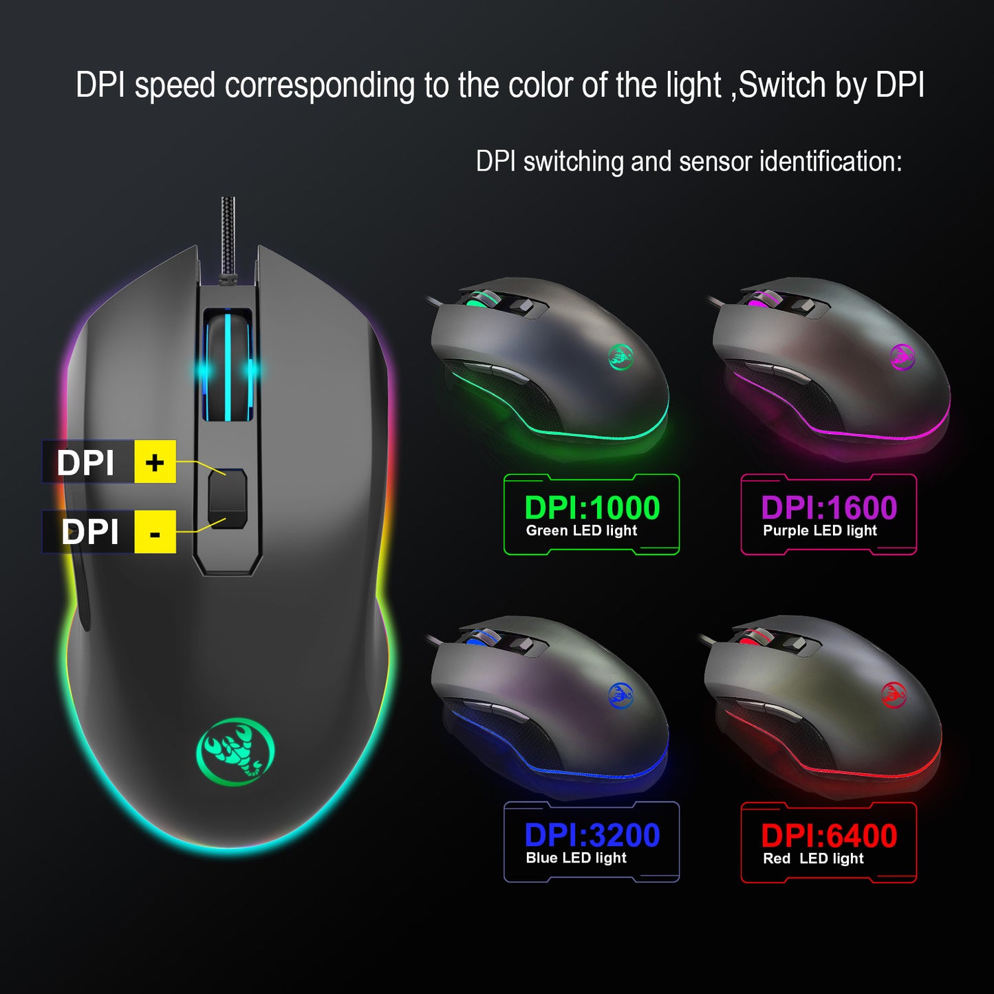 E-Sports Gaming Mouse With Luminous Wired Mouse