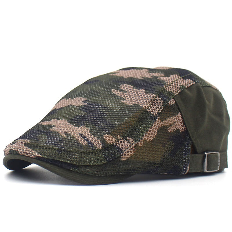 Camouflage Mesh Cloth Beret Men And Women Casual