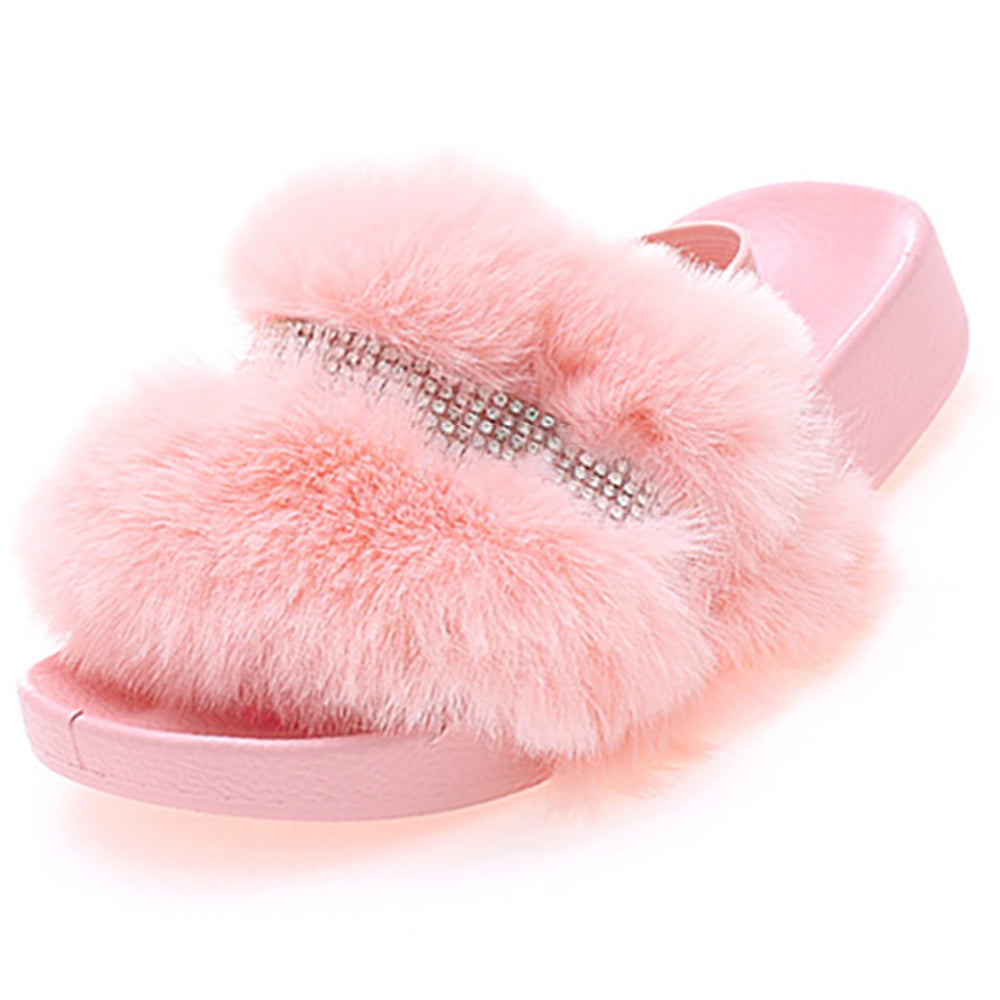 Hairy  Non-slip Warmth Beach Slippers for girls