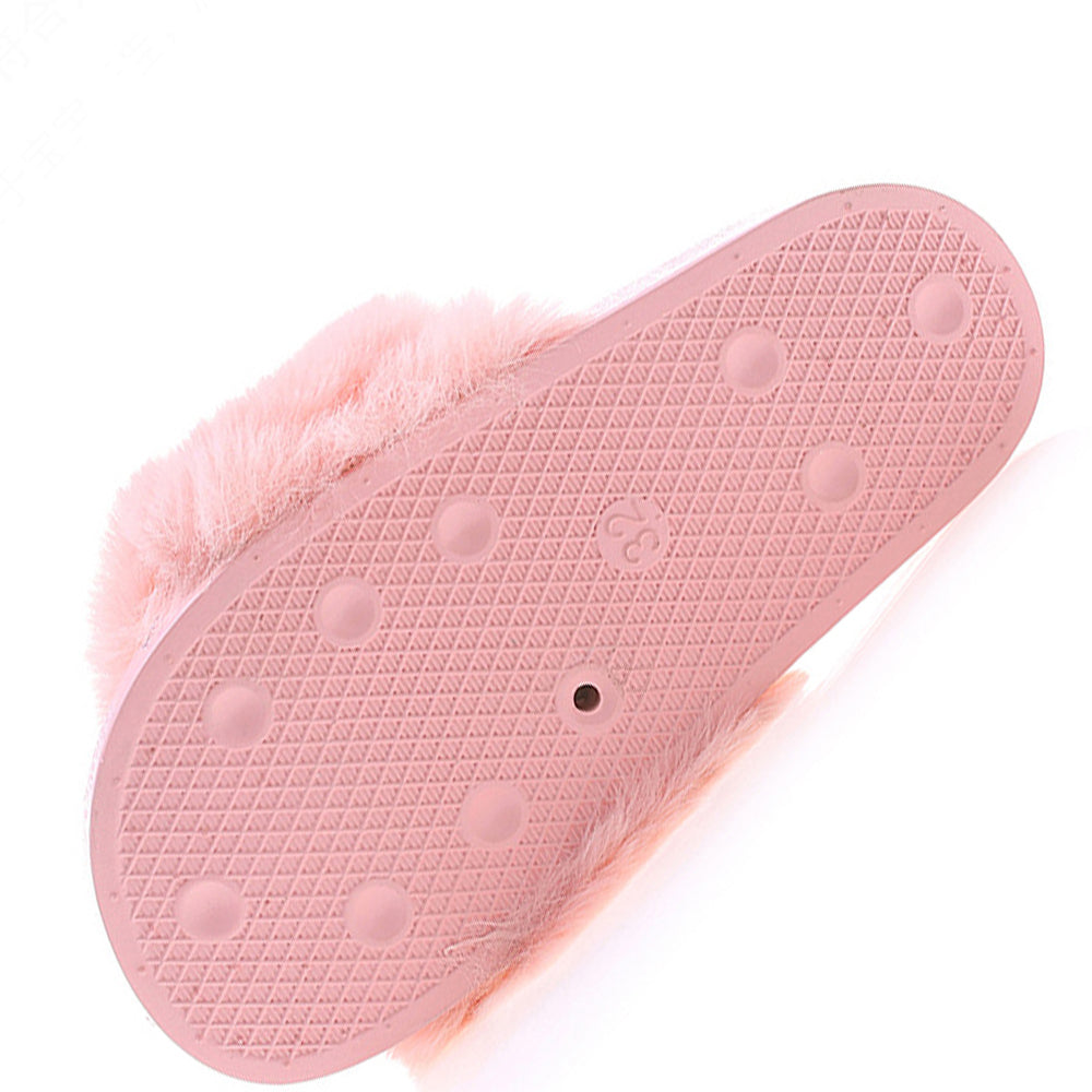 Hairy  Non-slip Warmth Beach Slippers for girls